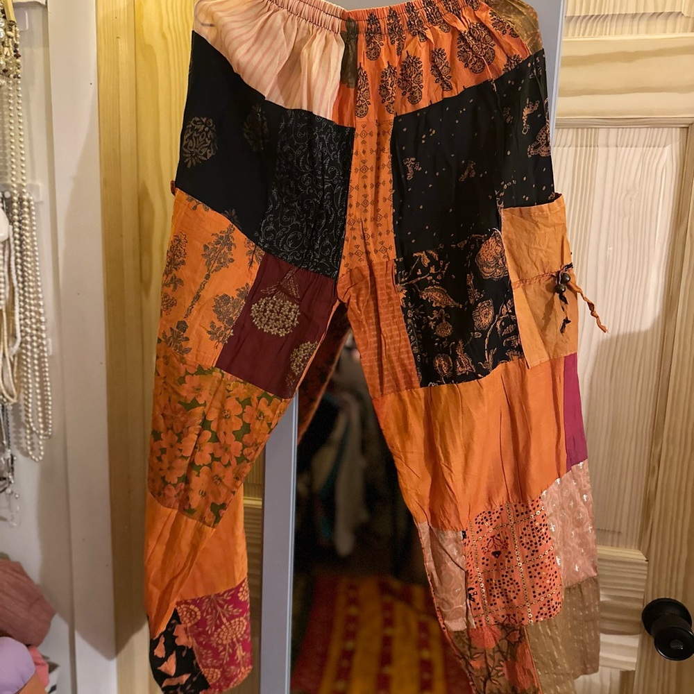 One Size Ashley Taylor Multicolor Patchwork Wide … - image 2